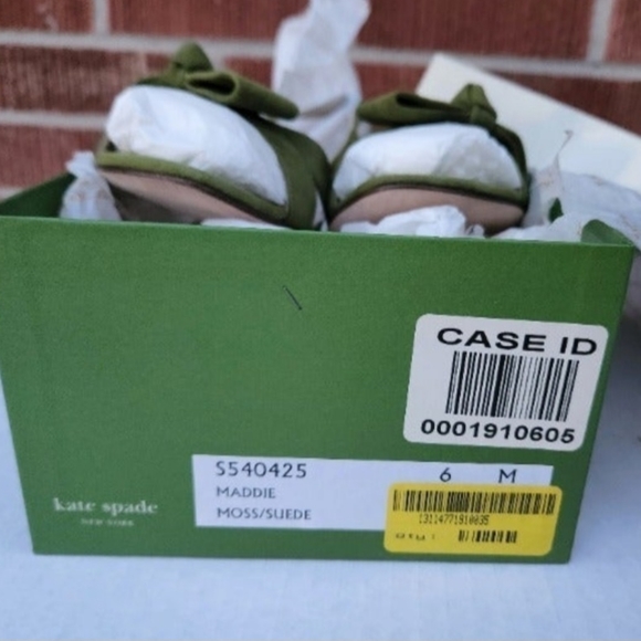 Kate Spade open toe heels (Moss Green /6M) Suade, Made in Italy, gently used - Picture 9 of 14